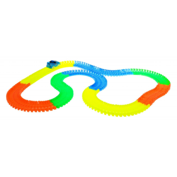 Elastyczny tor wyścigowy dla autek świecący w ciemności 220 el. zestaw do składania dla dzieci